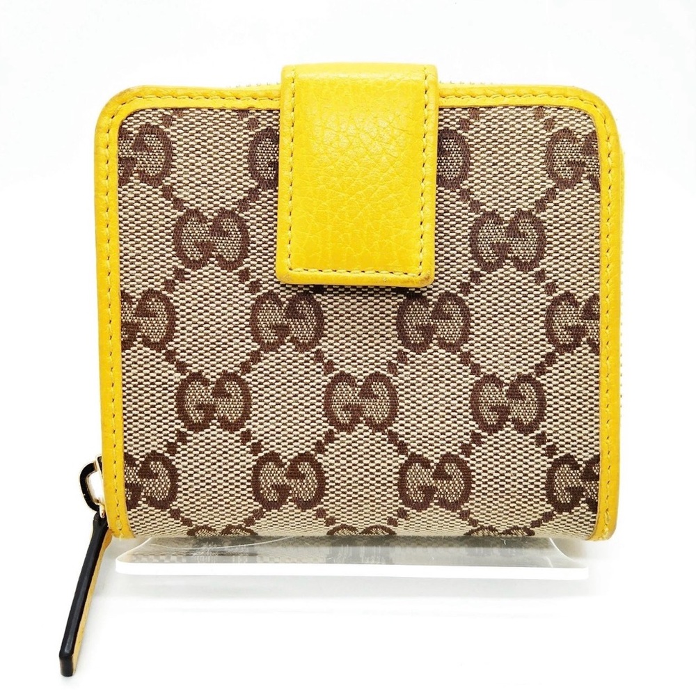 ❌SOLD❌ Gucci GG Supreme Canvas Leather Compact Wallet